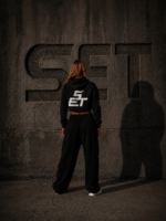 SET ALPHA  Black Crop Hoodie - Image 2